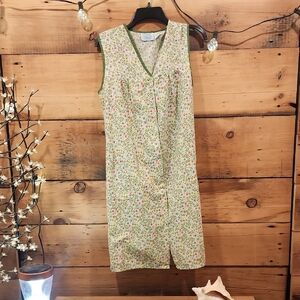 Ashley Taylor Cream and Green Midi Dress